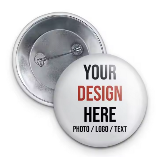 Custom Button Pins - 10 sizes